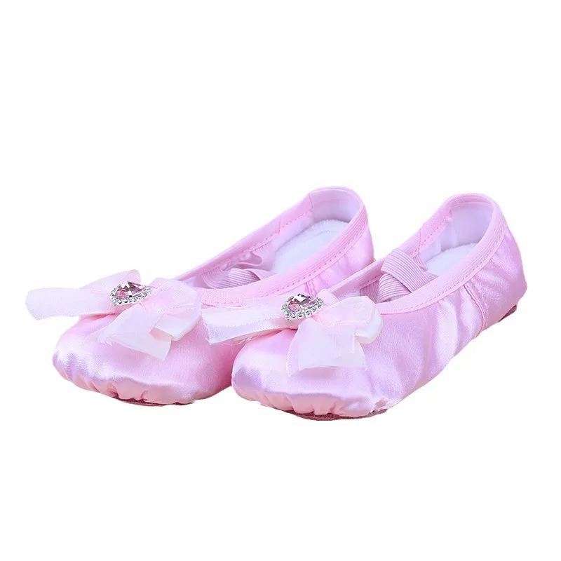 bow purple ballerina shoes stage shoes ballet accessories Line dance shoes casual shoes rhythmic gymnastics toes girl dancewear