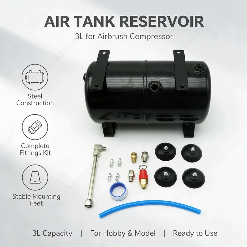 AS18B AS186 3.5L Air Storage Tank, 4 Hole Compressor Tank For Model Pump Tattoo Spraying Work