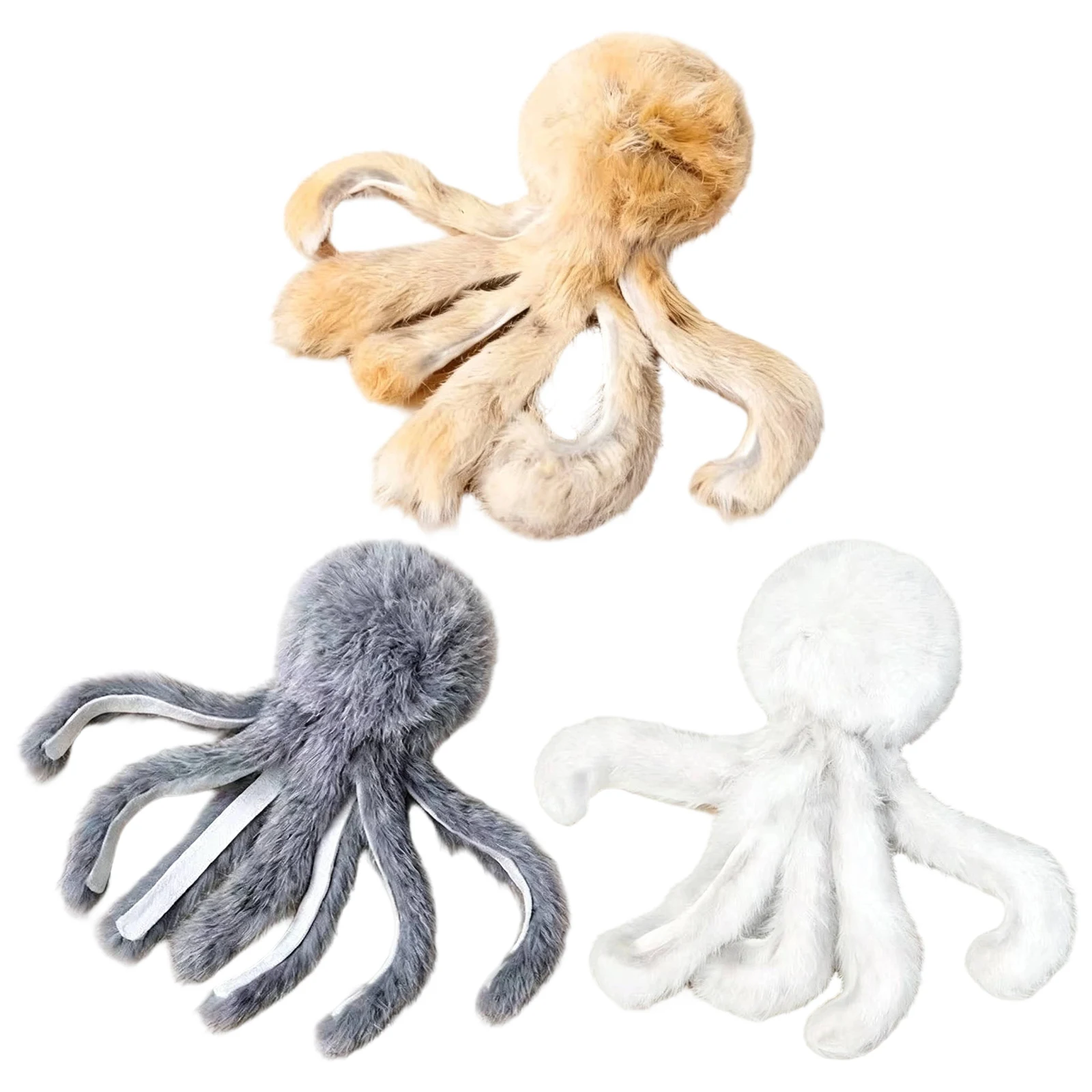 Plüsch-Oktopus-Spielzeug für Katzen mit Fell Weiche Textur Oktopus-Kaninchen-Katzenspielzeug Leichtgewichtig für Jagdspiele Energieaufbauend für Kätzchen