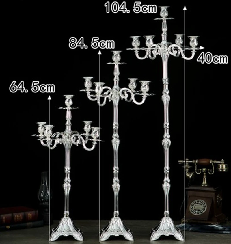 Tall Floor Candle Christmas Decorations 5lights Metal Luxury H65 /85/105cm Candle Holders Lantern For Home Decoration