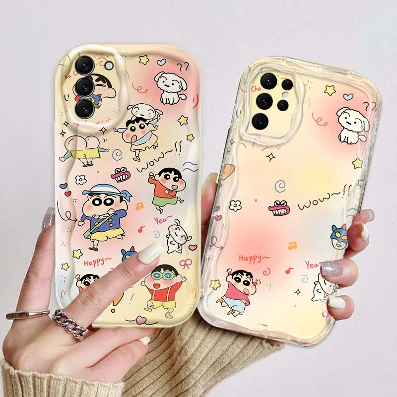

Super S-Shin-chanS Fashion For Samsung S25 S24 S23 S22 S21 S20 A04 A05s A05 A06 Ultra Plus FE 5G Wave Oil Phone Case