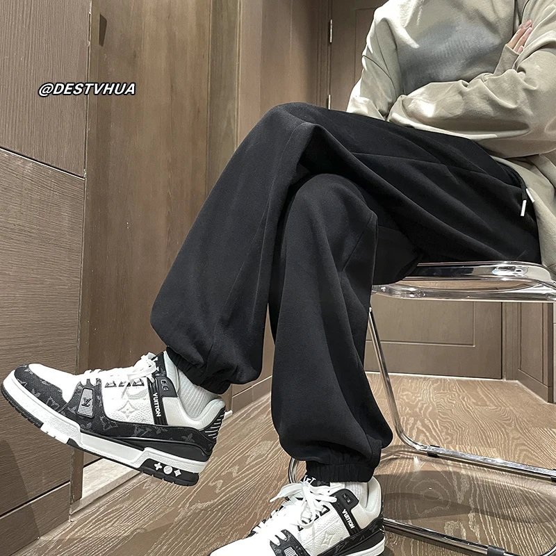 

Мужские спортивные брюки Bla American High Street: свободные повседневные штаны с манжетами, дышащие, молодежные, трендовые, весна-осень