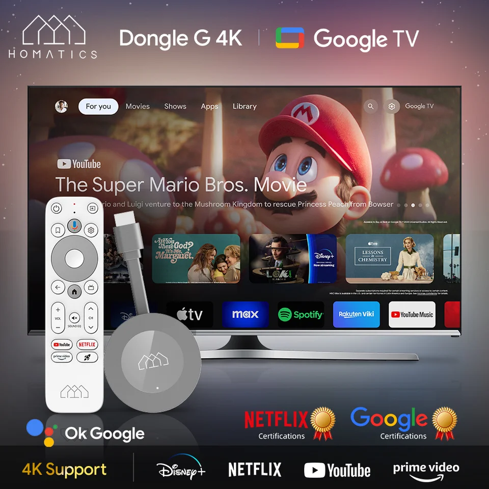 HOMATICS Dongle G 4K Google & Netflix Certified TV Stick 2GB 32GB