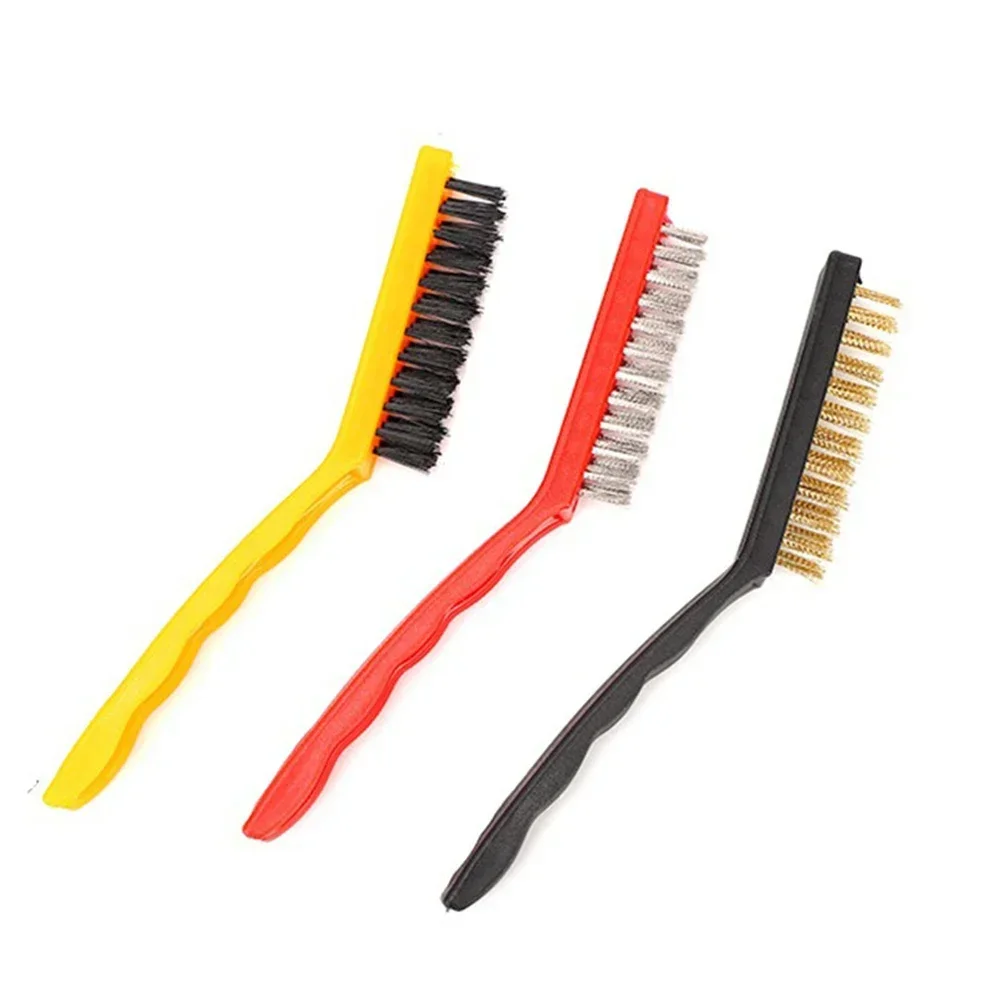 6 Pcs Steel Wire Brush Double Head Nylon Steel Brass Wire Cleaning Brushes Ndustrial Metal Rust Polishing Burring Tools