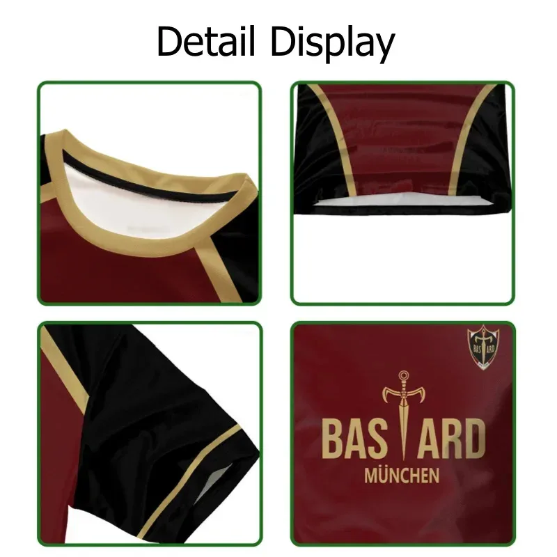 アニメブルーロックマイケルカイザーコスプレ衣装野郎ミュンヘンサッカーシャツ 3D 印刷半袖トップスカイザー Tシャツ #   1