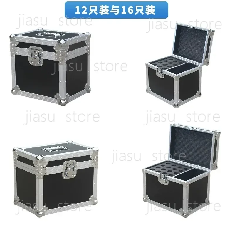Wireless Microphone Storage Air Case, Aluminum Alloy Cabinet for Handheld, Lavalier Mic and Receiver