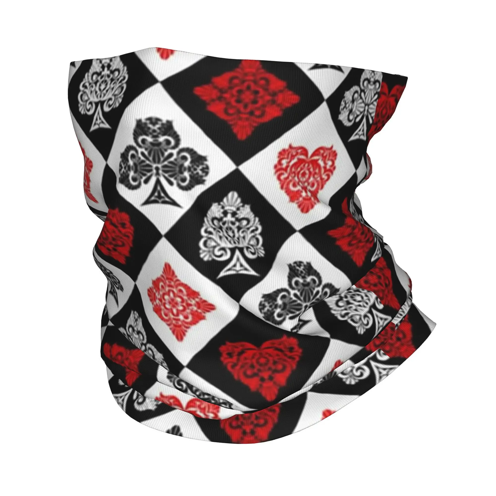 

Poker Card Pattern Bandana Neck Gaiter Printed Wrap Scarf Multi-use Cycling Scarf Running Unisex Adult Winter