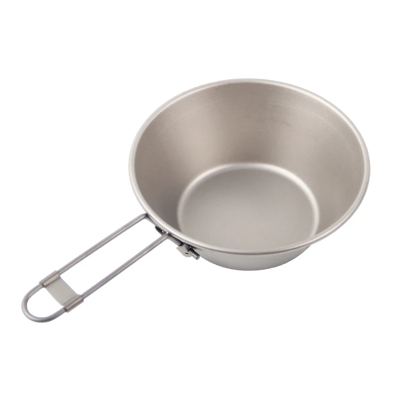 

Титановая миска Keith, портативная походная походная походная пикник, посуда для кемпинга, миска для риса, горшок со складной ручкой, 300 мл