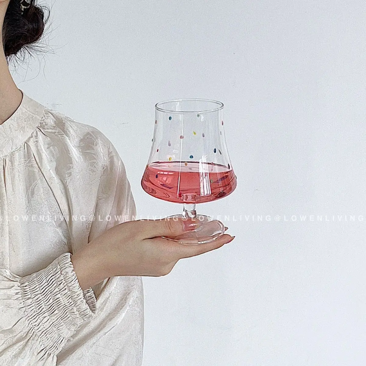 Dopamine Wine Glass Colorful Polka Dot Red Wine Glass Romantic, Creative, Artistic Cups Gifts and Handbags, Glass Cups