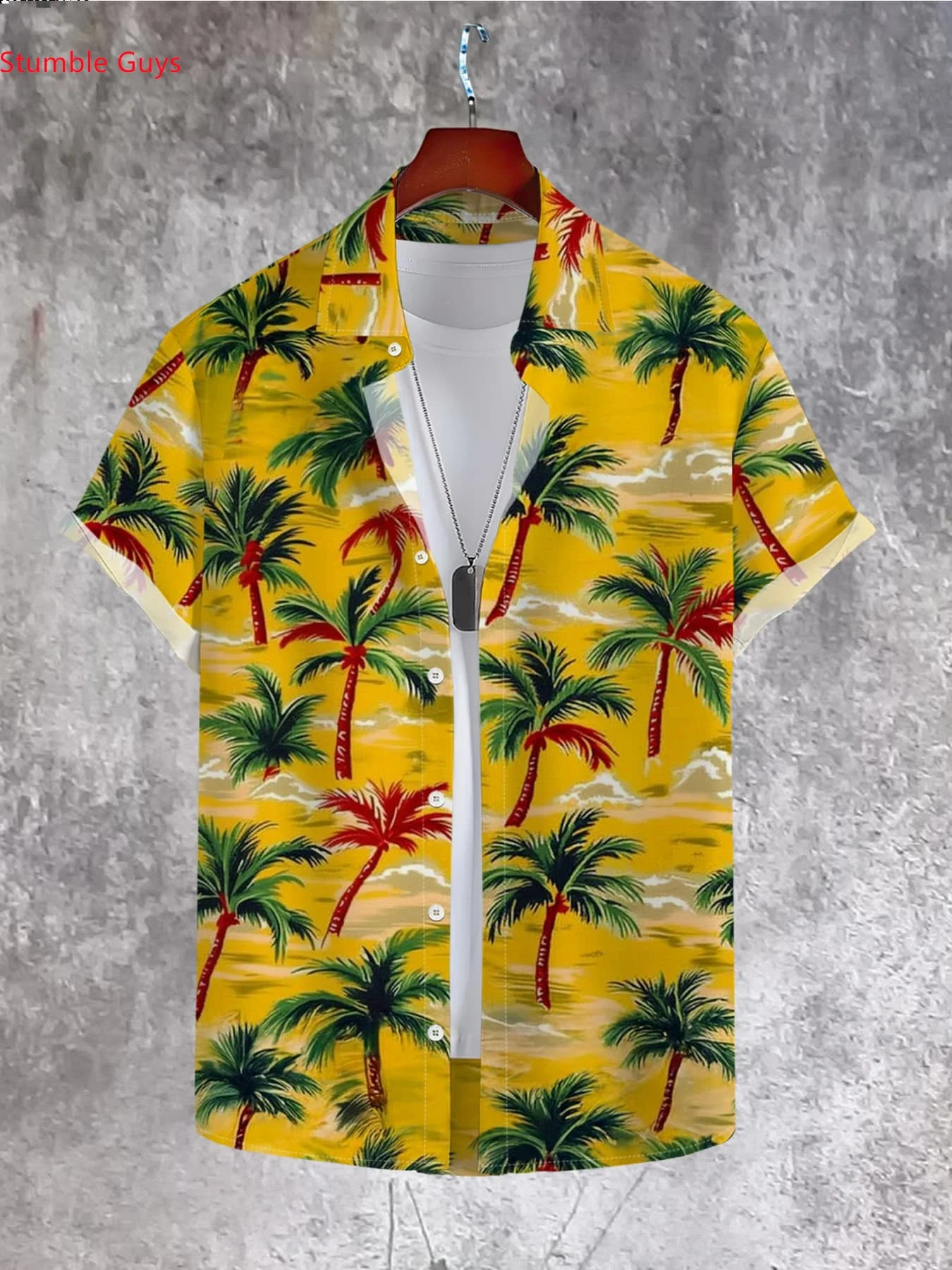 

High Street Tropical Hawaiian Shirt For Men Summer Man Short Sleeve Loose Casual Streetwear Fashion Beach Outfits