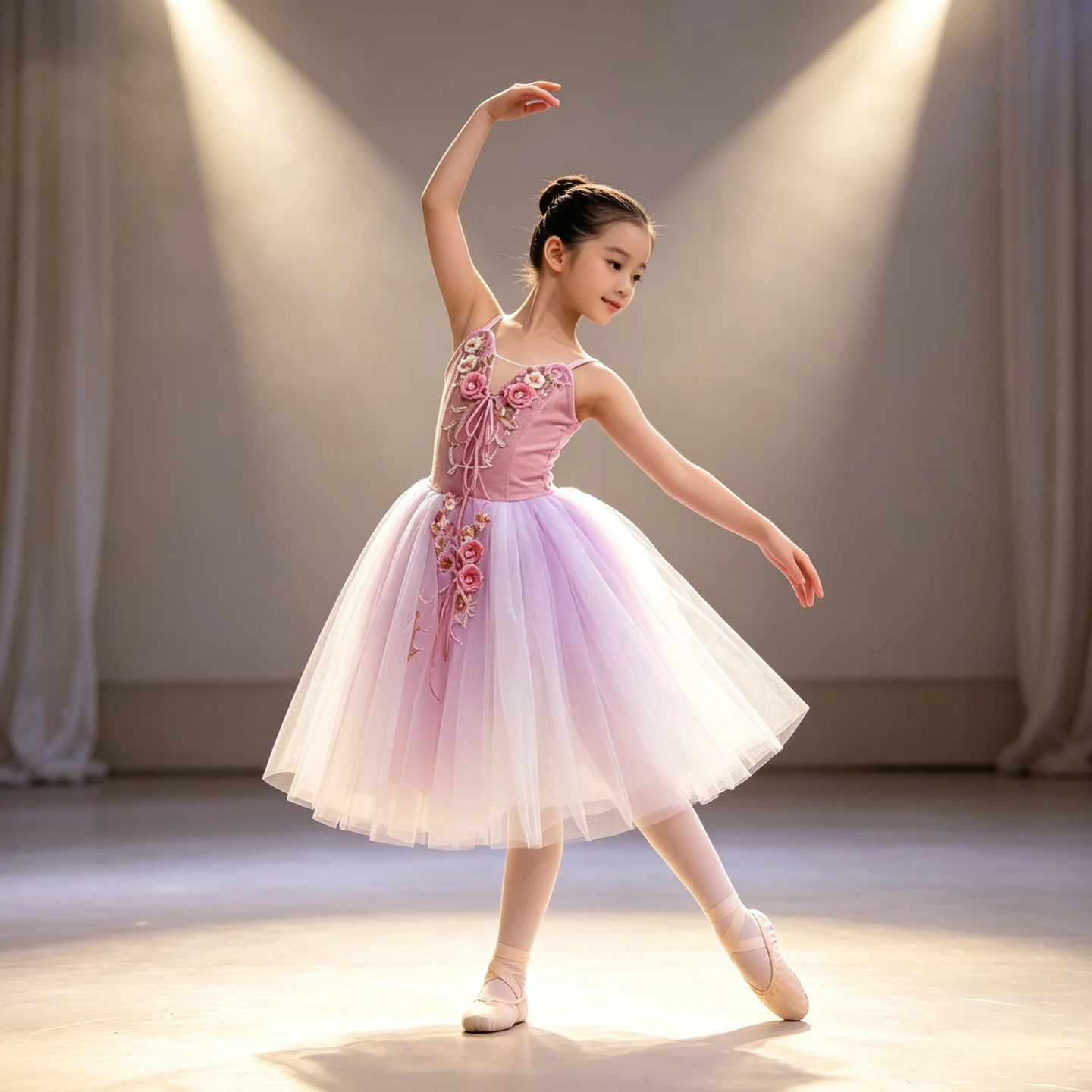 Long Ballet Tutu Skirts Flower Lace Dress Performance Costumes Princess Dance Practice Romantic Dress