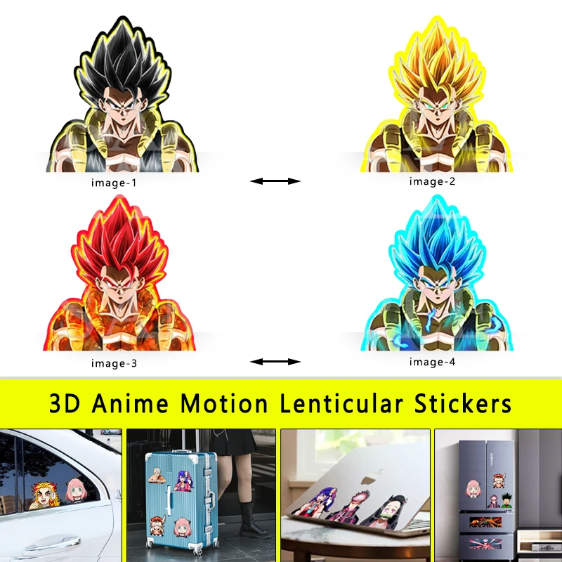 Anime Dragon Ball 3D Adesivo, Gradiente, Gogeta, Caráter, Movimento, Criativo, Etiqueta Do Carro, Caderno, Bagagem, Decalque à prova d'água, Brinquedo