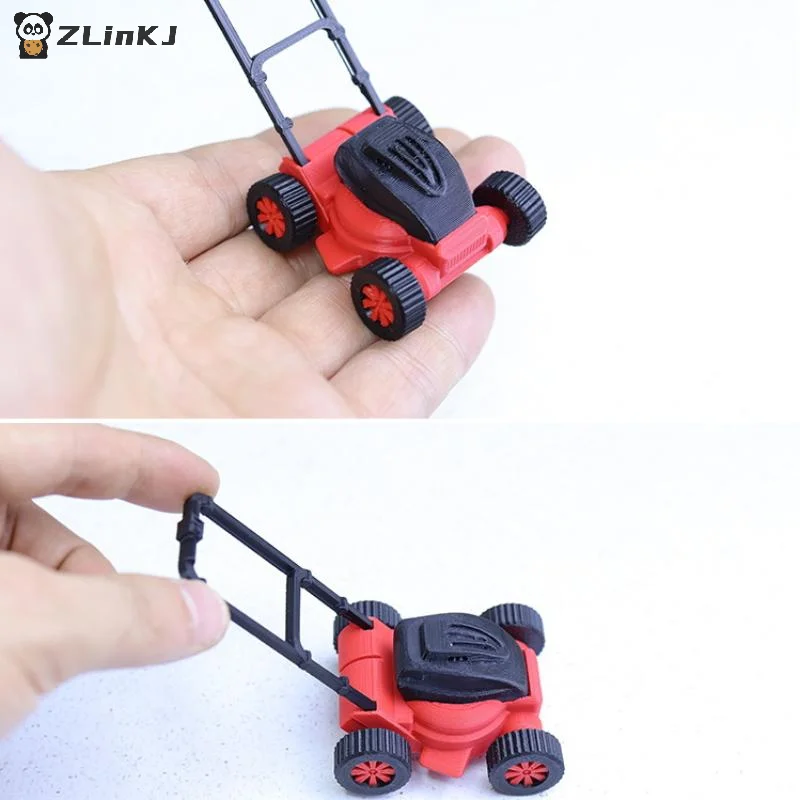 ▶1Pc 1:12 1:18 Dollhouse Lawn Mower Model Simulation Children's Garden Mower Toy Repair Tool Miniature Furniture Accessories view 2