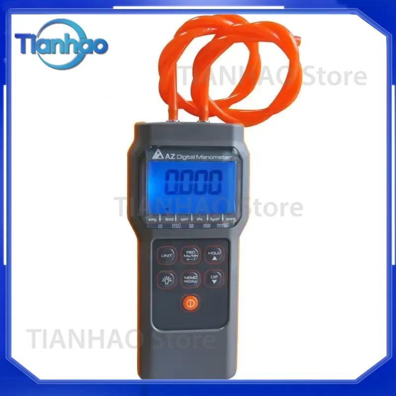 for AZ82012 High Precision Digital Micro Differential Pressure Gauge Electronic Manometer Air Flow Meter HVAC Testing Tool