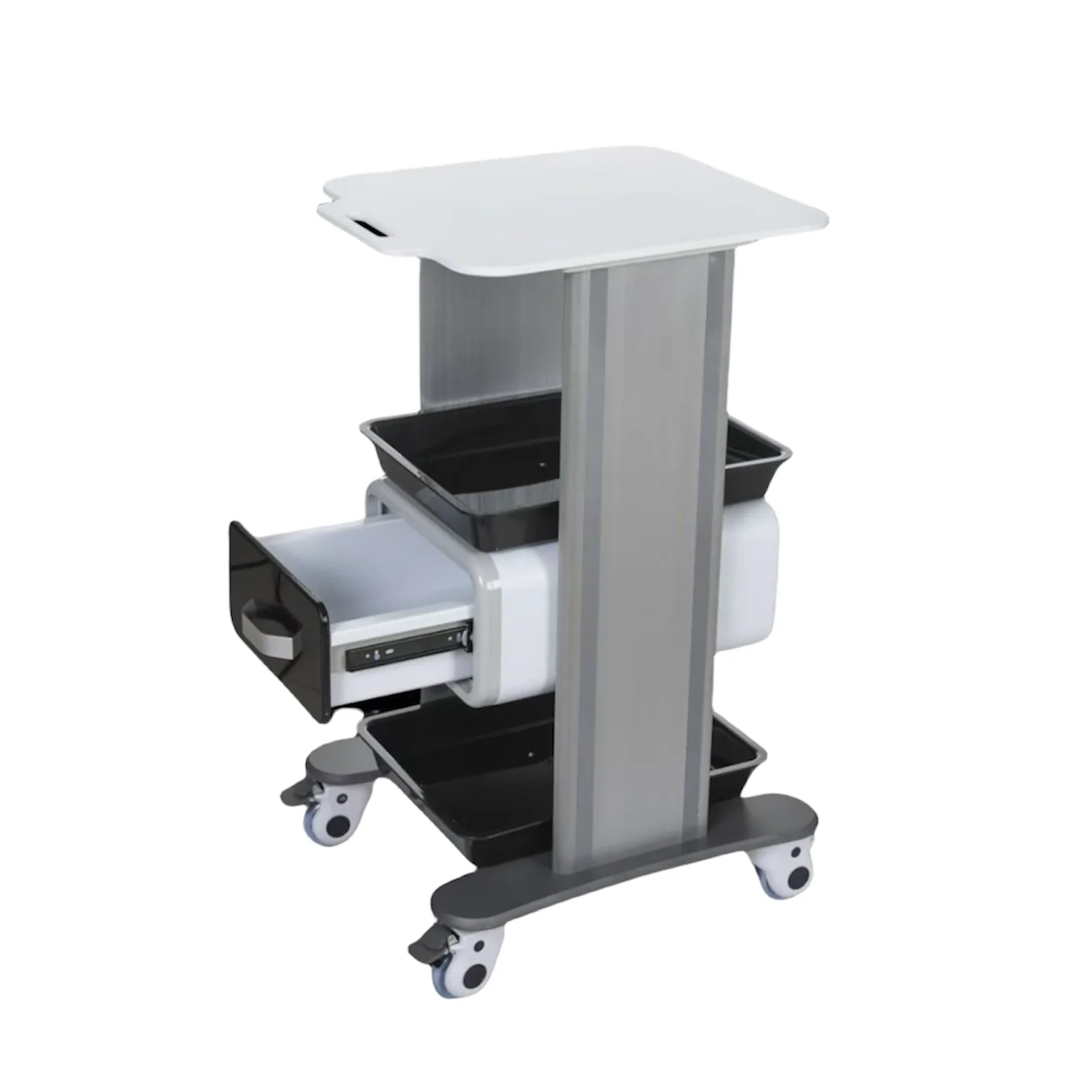Strong Trolley with Silent Universal Casters for Clinic Dental Portable Device ABS Metal Trolley Cart