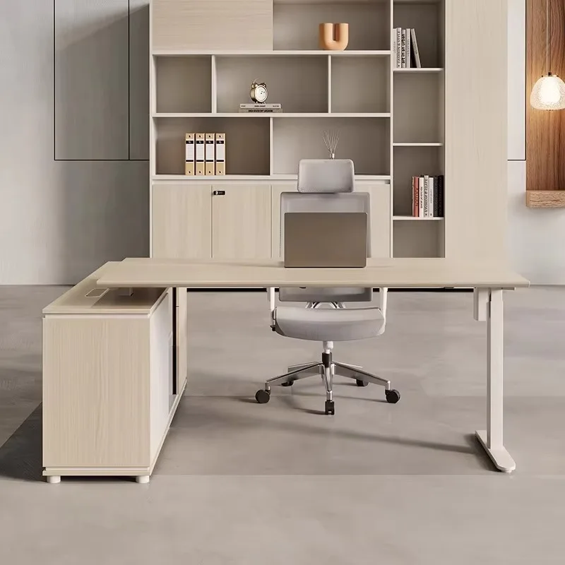 Modern Simple Smart Electric Lifting Desk for Boss or Office Use Double Motor Supervisor Manager Table Computer Desks