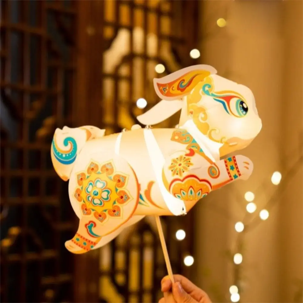 

Flying Rabbit Rabbit Lantern Handmade Chinese Style Mid-Autumn Festival Lantern Glowing DIY Material Package