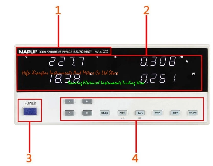 PM9802 Single-phase Voltage Current Power Factor & Power Meter AC/DC electrical energy accumulation 600V,40A