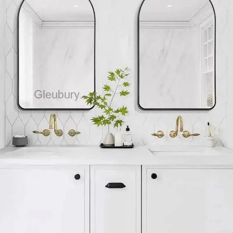 Living Metal Decorative Mirror Room Round Wall Mirror Minimalist Design Safety Glass Multiple Sizes Modern Home Spiegel Decor