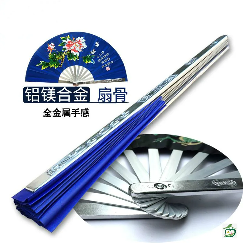 Taiji Stainless Steel Martial Arts Fan Boys Domineering Iron Pure Metal Hollow Folding Chinese Style Ancient Alloy Fan