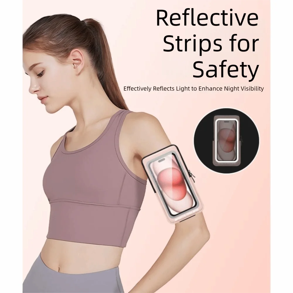Water Resistant Wristband Phone Holder Adjustable Strap Large Capacity Running Armbands Sweatproof Forearm Armbands Outdoor