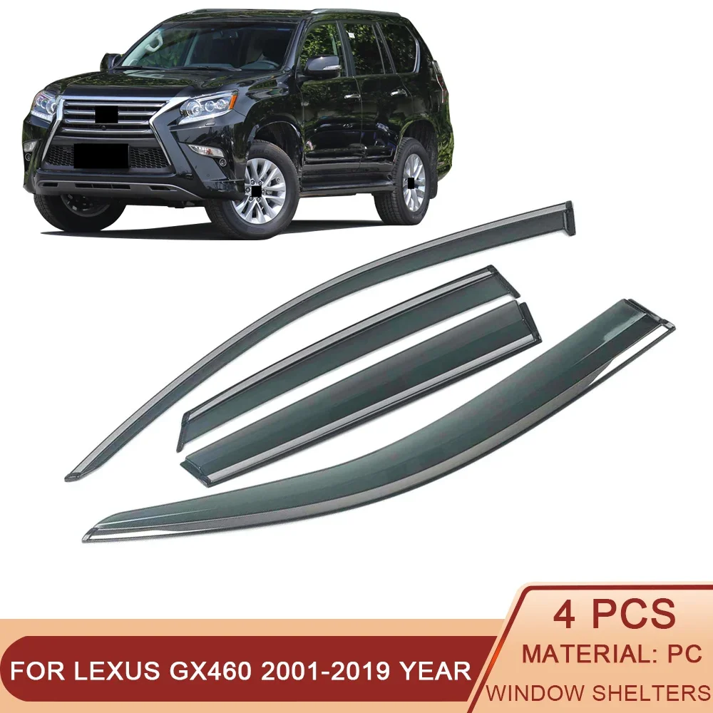 

For LEXUS GX470 GX460 2001-2019 Car Window Sun Rain Shade Visor Shield Shelter Protector Cover Trim Sticker Exterior Accessories