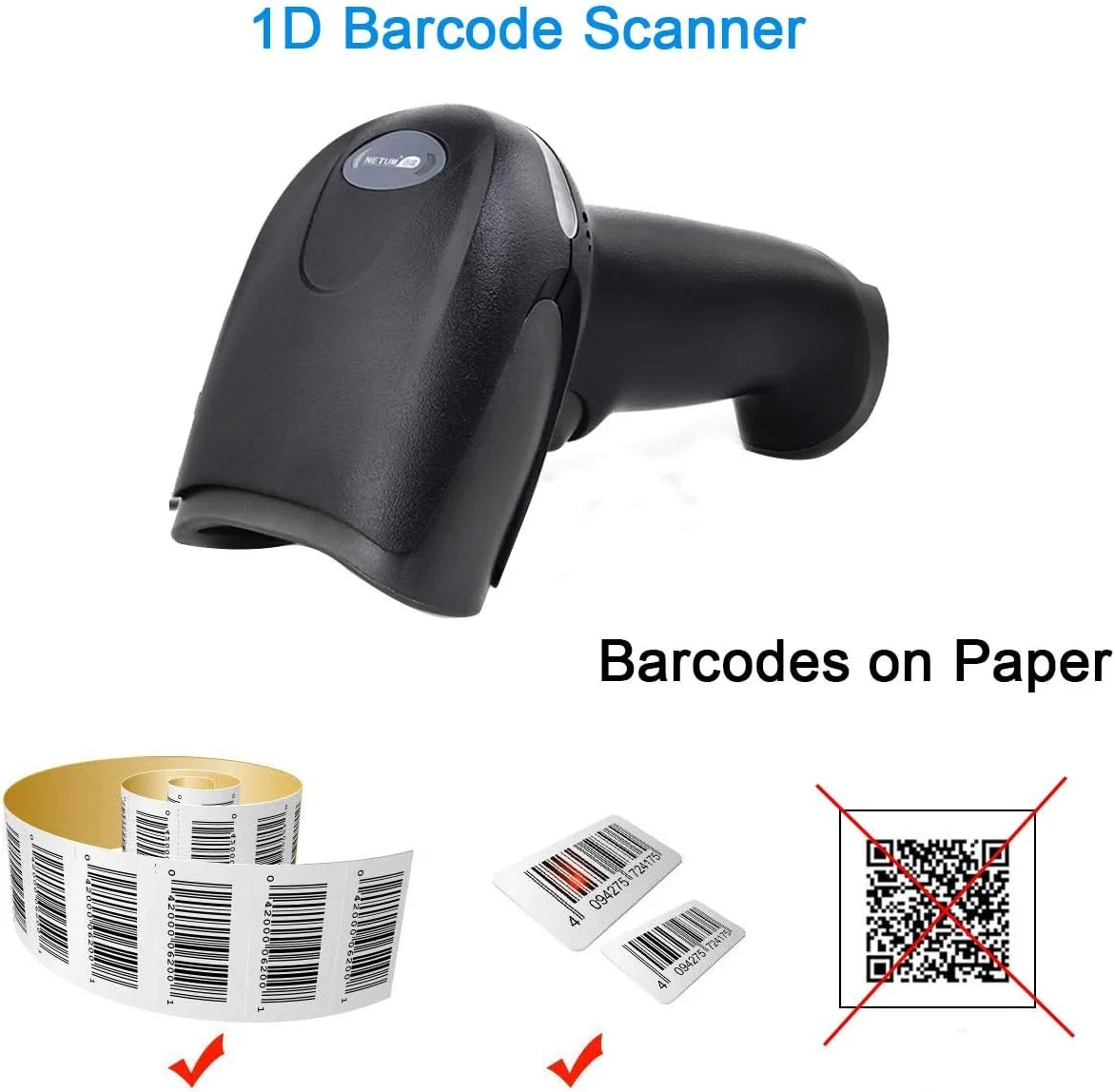 Imagem -04 - Netum-barcode Scanner Portátil Laser Bar Leitor de Código para Pos Pagamento Móvel pc Laptop e Computador Usb 2.0 1d