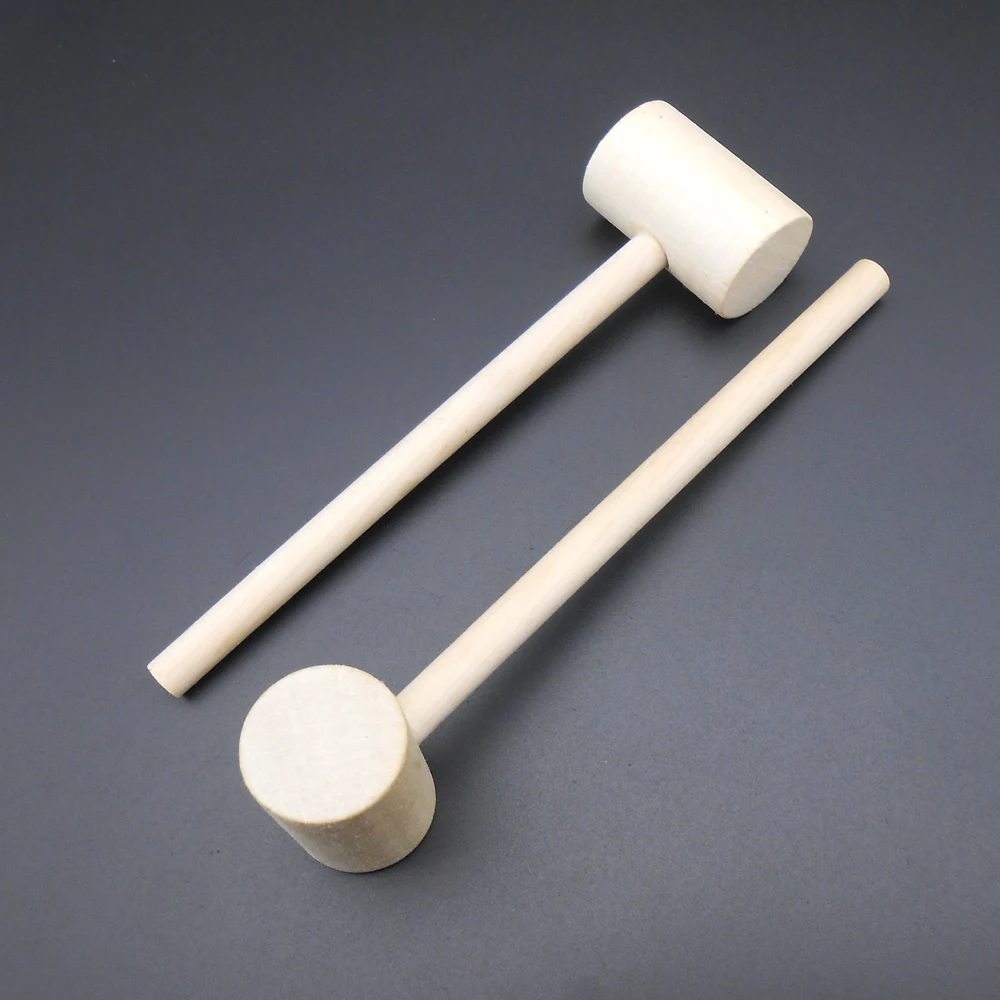 3Pcs 150*38MM Wooden Hammer Handmade Tool Model Toy Accessories Cake Mallet Dia.24MM Head Height 3.8CM Dia.Of Handle:8MM L 150MM