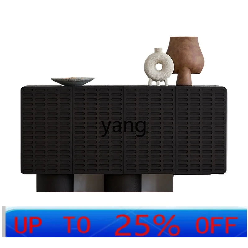 

LTT side cabinet French retro medieval black chest cabinet personalized designer all solid wood