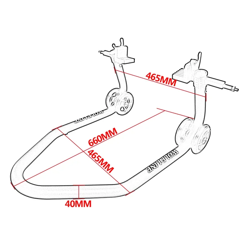 Motorcycle Universality Rear Wheel Stand Support Frame Tire Repairing Tool Paddock Stands Heavy-Duty Steel