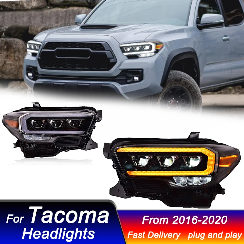 

Автомобильные светодиодные фары для Toyota Tacoma 2016-2020 в стиле Lexus, обновленная светодиодная фара DRL, динамическая сигнальная лампа, передний фонарь в сборе