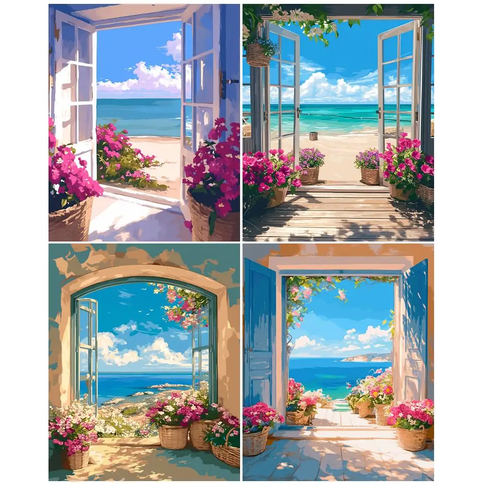 GATYZTORY Painting By Numbers On Canvas Easy Gift Modern outdoors landscape Oil Framed Painting