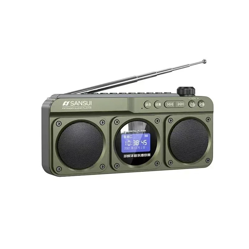 

SANSUI F28 Dual Speaker Wireless Bluetooth Radio for the Middle and Elderly Dedicated Lyrics Display Portable Recording TFUSB