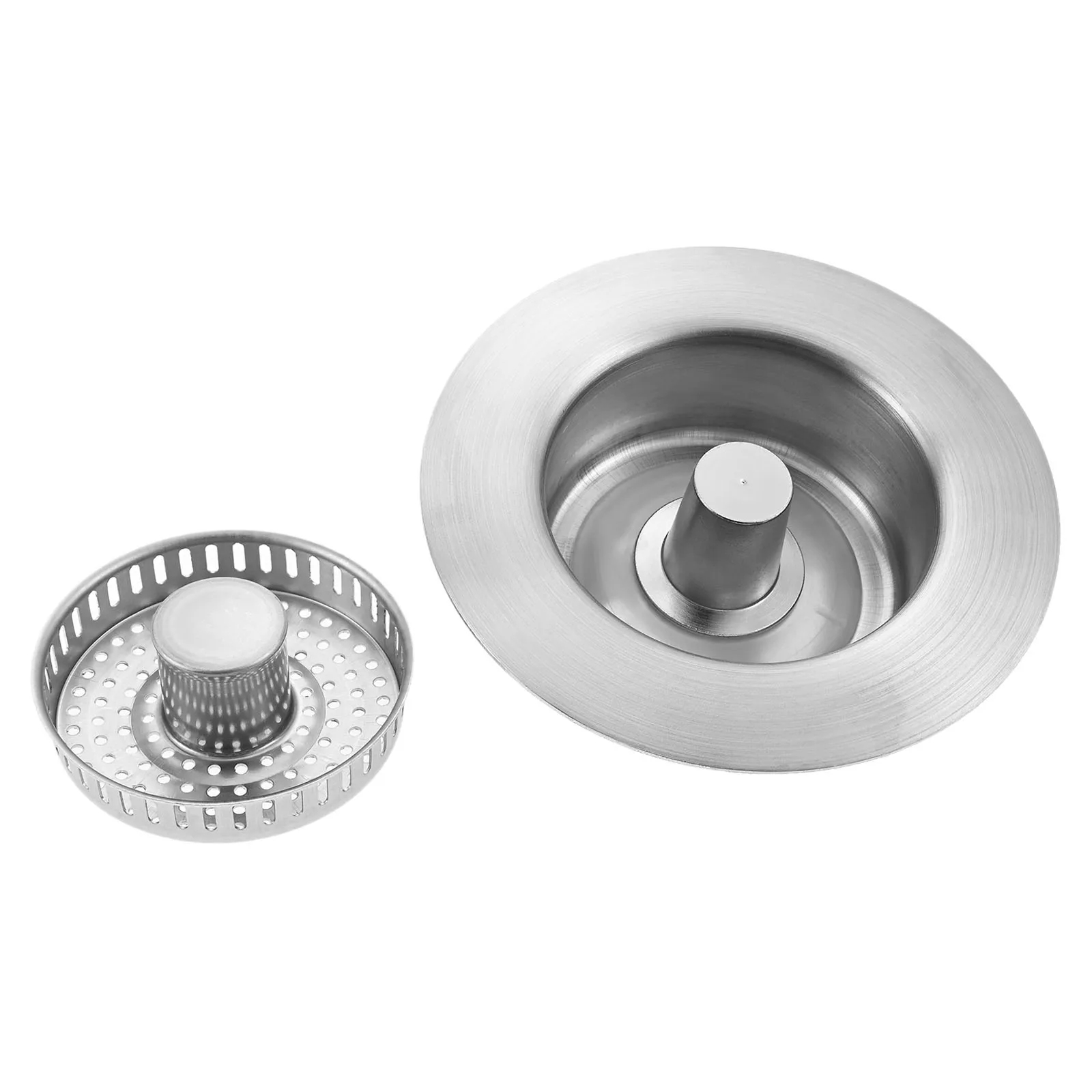 1Set Kitchen Sink Drain Strainer 3 In 1 Anti-Clogging Pop-Up Sink Stopper with Filter Basket 304 Stainless Steel Durability