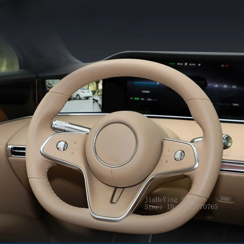 

DIY Hand-sewn Leather Car Steering Wheel Cover for STELATO S9T 2025 Anti-slip Handle Cover Decorative Interior Accessory