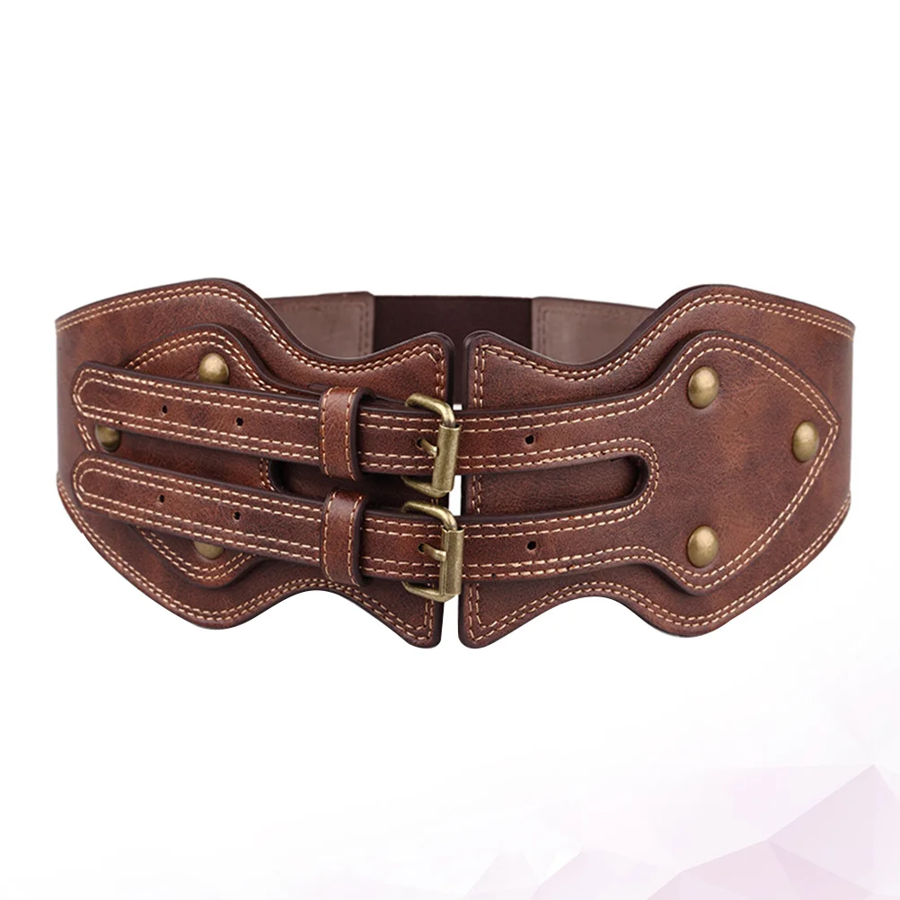 

1Pcs Fashion Waist Belt Adjustable Double-Agio Buckle for Women 86cm Waistband for Jeans Dresses Casual Pants Accessories