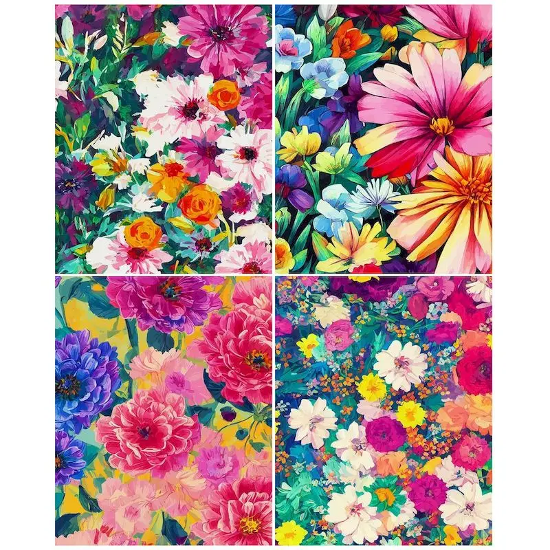 

CHENISTORY Pictures By Number Colorful Flower Kits Home Decor Painting By Numbers Drawing On Canvas Handpainted Artwork Gift