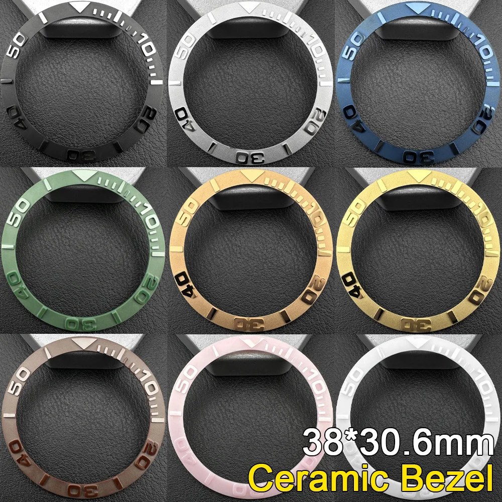 Yacht Style Ceramic Bezel Insert 38mm*30.6mm Watch Bezel Replacement Parts Multi Color Ceramic Bezel For 40mm Dive Watch Case