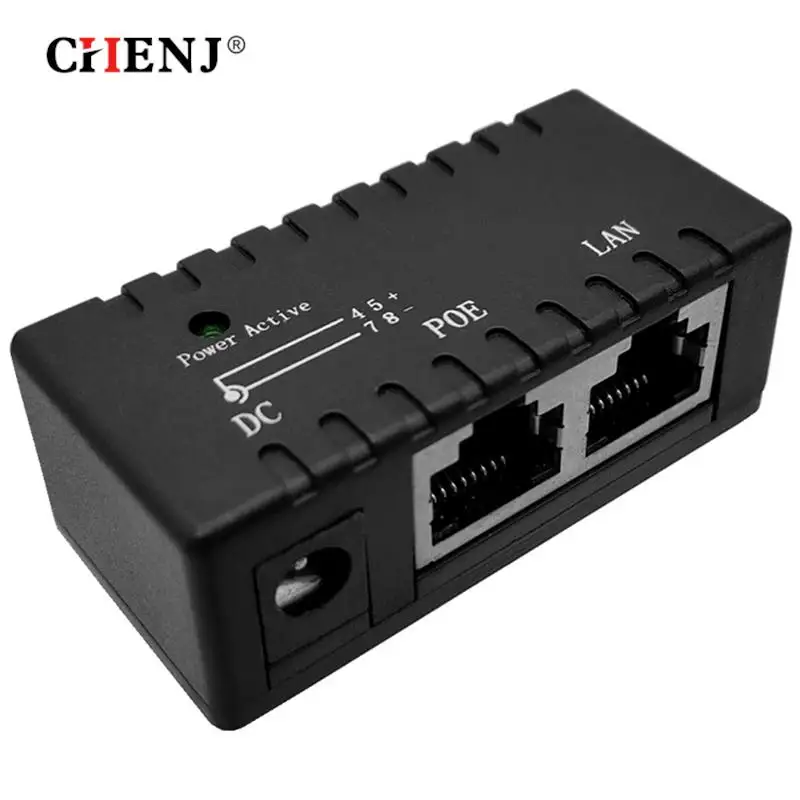 10/100/1000Mbps 12-52V Gigabit Power Over Ethernet Passive PoE Injector Splitter for IP Camera POE Adapter Module Accessories