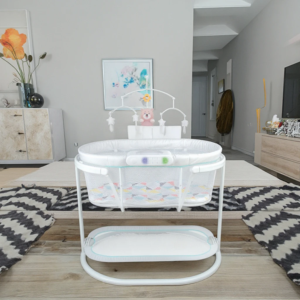 الحديثة متعددة الوظائف الطفل سوينغ السرير مع سلالة الموسيقية مهد ناموسية ولعب معلقة الخشب الصلب