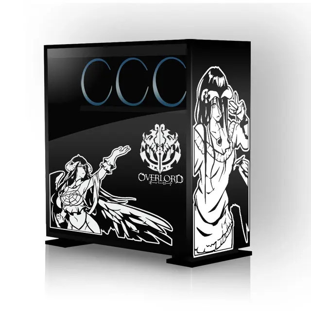 Overlord Albedo Anime Stickers for PC Case Cartoon Deocr Decals for ATX Computer Chassis Skin,Waterproof Easy Removable