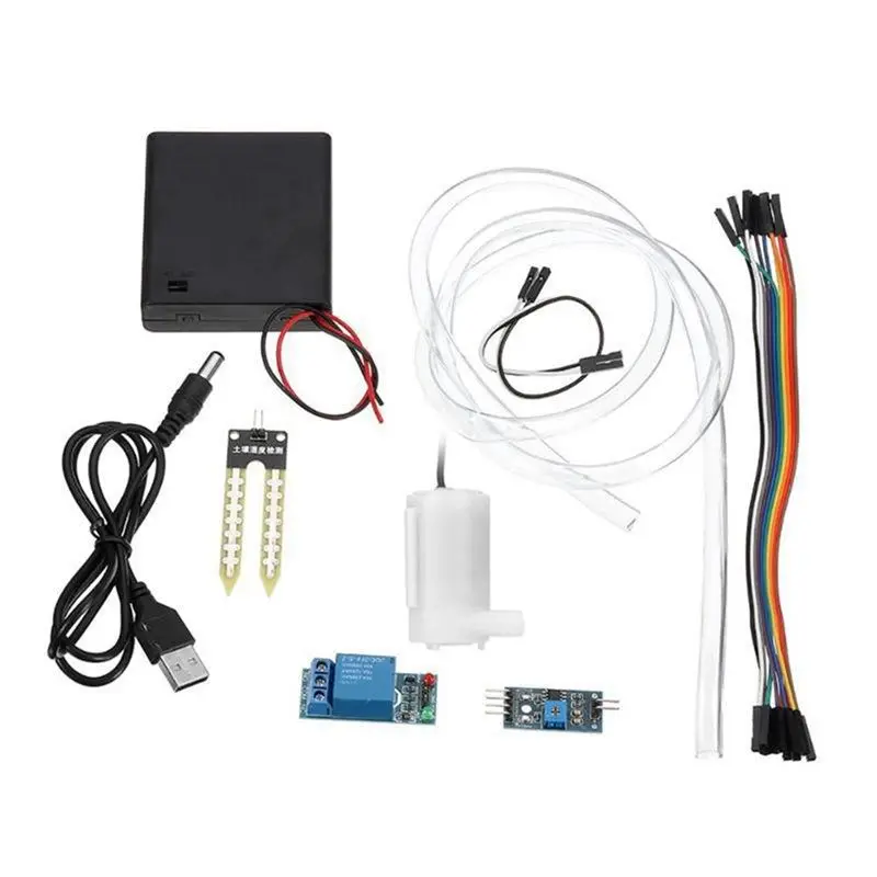 20Set Kit Irigasi Otomatis DIY Pompa Air Deteksi Kelembapan Tanah Sistem Irigasi Tetes Taman