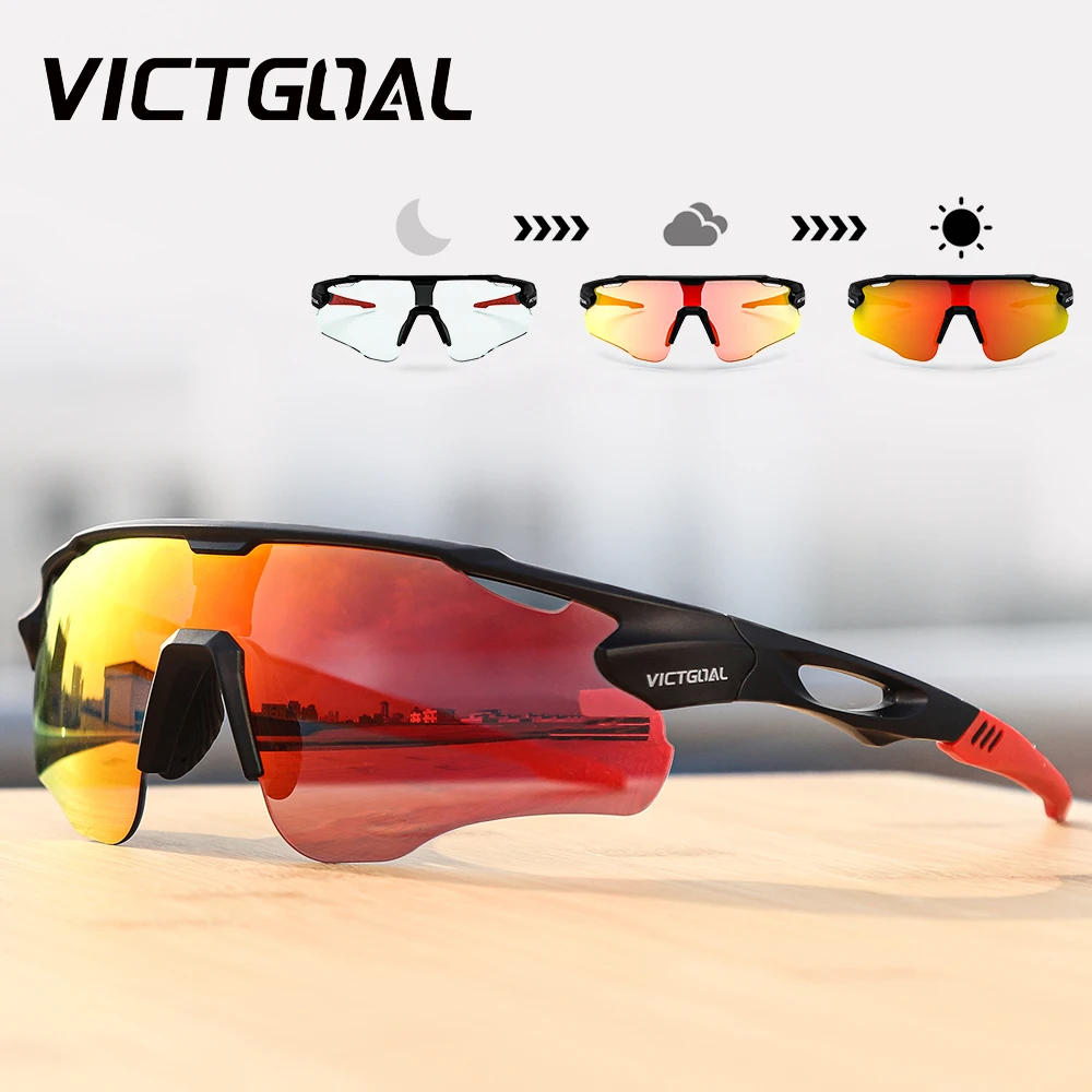 

VICTGOAL Cycling Sunglasses for Men Women Photochromic Bicycle Glasses MTB Road Bike Driving UV400 Fishing Riding Sports Eyewear