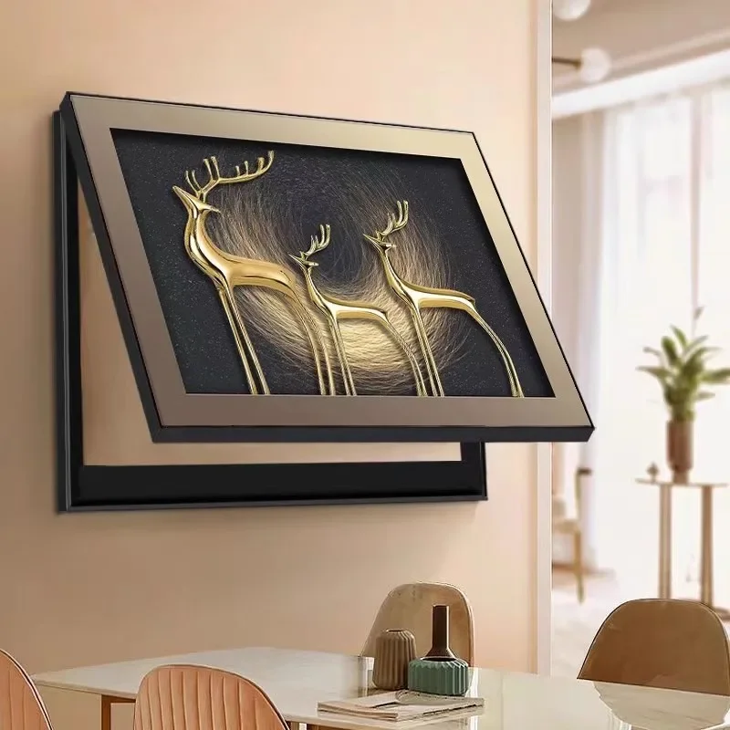 

Light Luxury Electric Meter Box Decorative Painting Covering Elk Simple Modern Distribution Box Restaurant Switch Box Main Switc