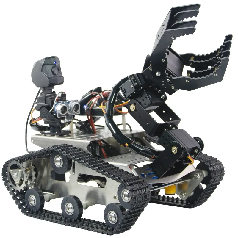 For 4B Robotic Arm Trolley WiFi Bluetooth Video Smart Trolley Mechanical Claw Kit