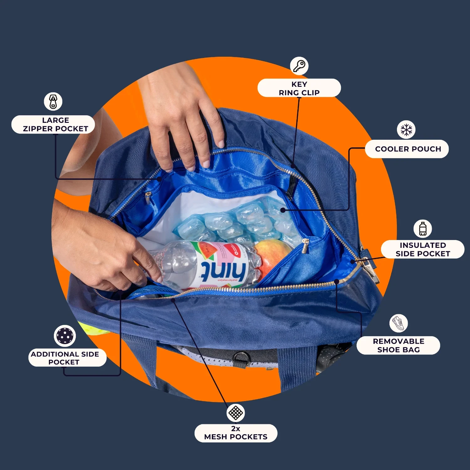 حقيبة كرة البيسبول المخصصة حقيبة ظهر قابلة للتحويل/حمل/حقيبة كروس مع مبرد معزول بحروف واحدة بأربعة ألوان