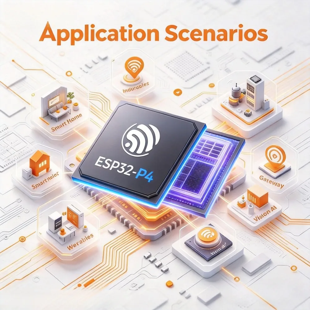 ESP32-P4 WiFi 6 SoC Module Dual Core RISC-V 55 GPIO Rich Peripherals ESP32-P4NRW16X ESP32-P4NRW32X Smart Home Automation Control