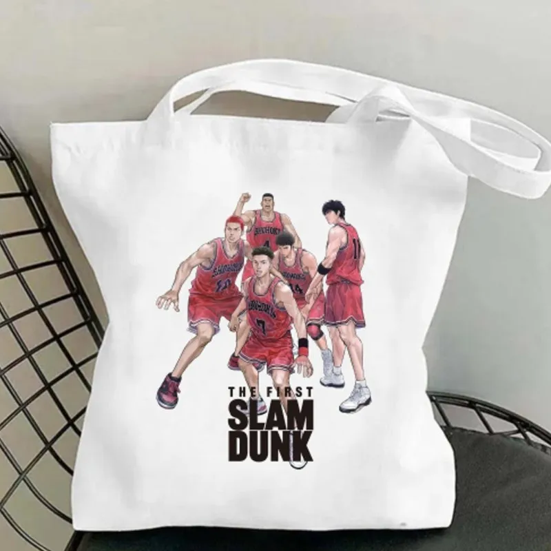 Bilibili THE FIRST SLAM DUNK Women Shoulder Bags Casual Handbag Tote Bag Large Capacity Cotton Shopping Bag