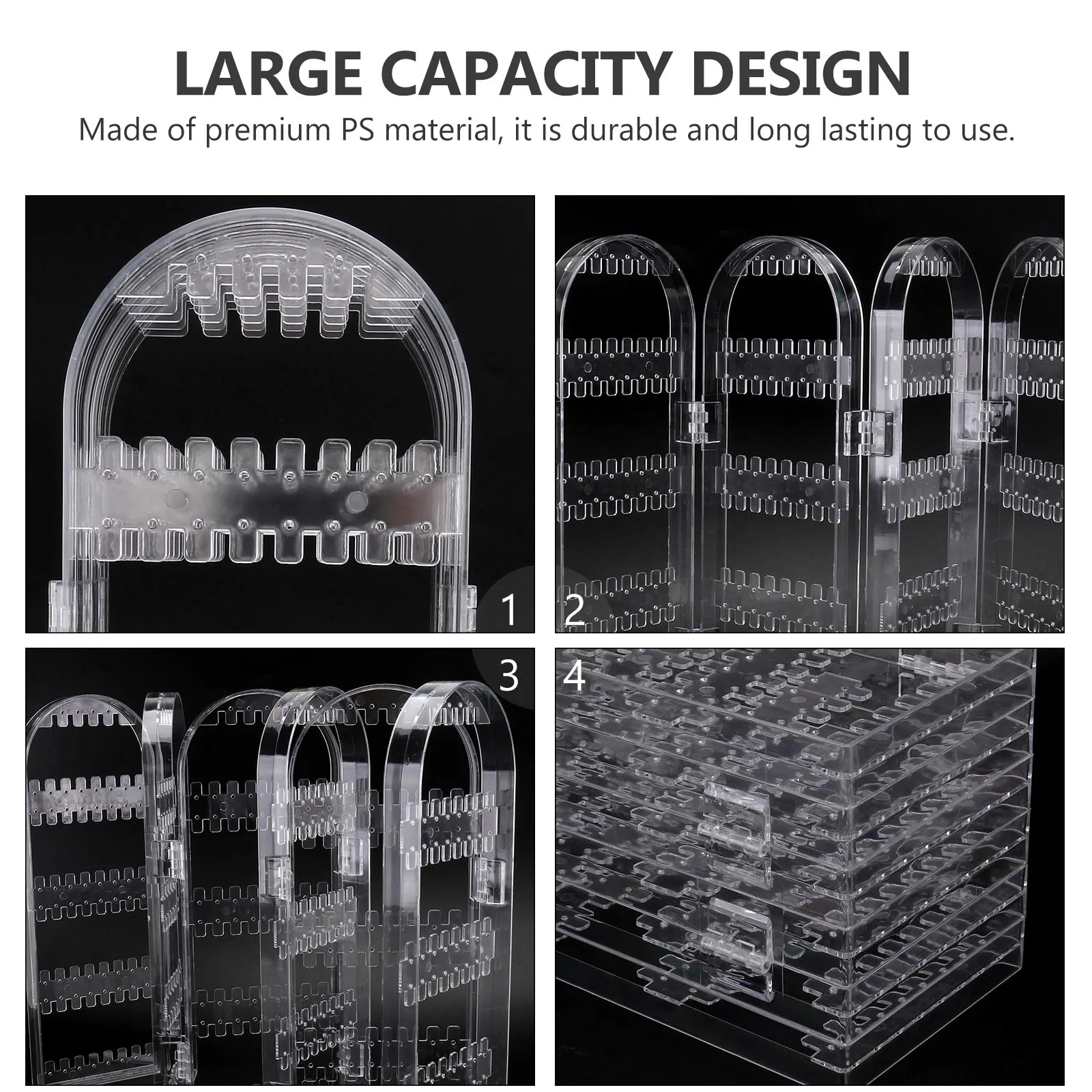 

Premium Earring Storage Box Large Capacity Lightweight Material Jewelry Holder Necklace Organizer Display Stand for Earrings