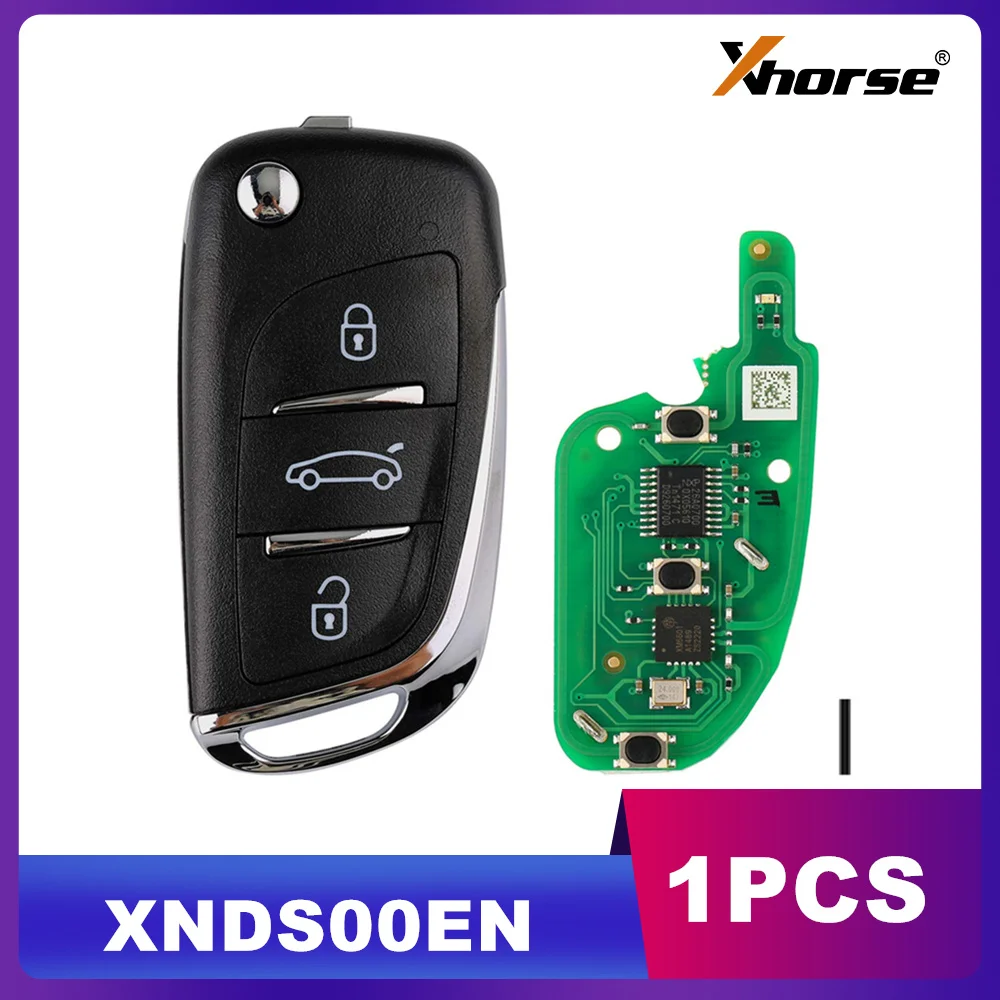 

1 шт. Xhorse XNDS00EN DS Тип 3 кнопки Беспроводной универсальный дистанционный ключ